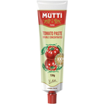 Mutti Double Concentrated Tomato Tube for cooking, featuring bright red tomato paste in a convenient tube packaging.
