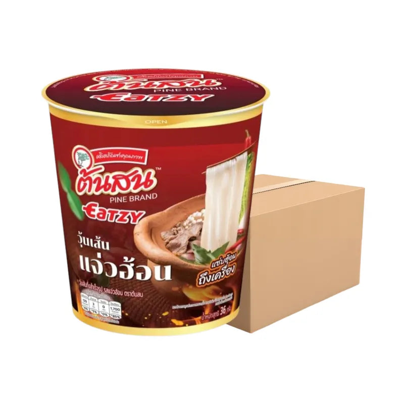 Tonson Eatsy Jaew Hon flavor instant vermicelli cup, dry grocery snack with noodles and seasoning in a 36g cup.