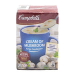 CAMPBELL'S Cream of Mushroom Instant Soup packets, 63.3g each, two-pack, dry grocery product with creamy mushroom soup powder.