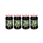 Momoya Edo Murasaki Nori Tsukudani with Japanese seaweed and soy, dry grocery product with dark seaweed flakes in a clear jar.