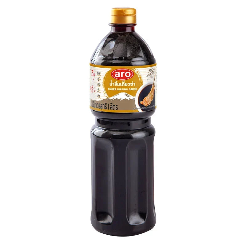 ARO Gyoza Dipping Sauce 1L bottle, clear view of the label and packaging in a dry grocery setting.