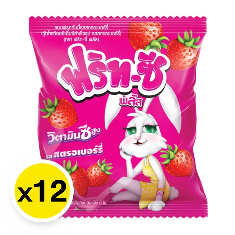 FRIT-C Frit-c Plus Gummy Jelly Strawberry candies in 22g packs, colorful strawberry-flavored snack for dry grocery and confectionery shelves.