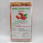 Dry grocery image of Thong Poon pressed lychee sticks in a 500g package, showcasing the dried lychee fruit product.