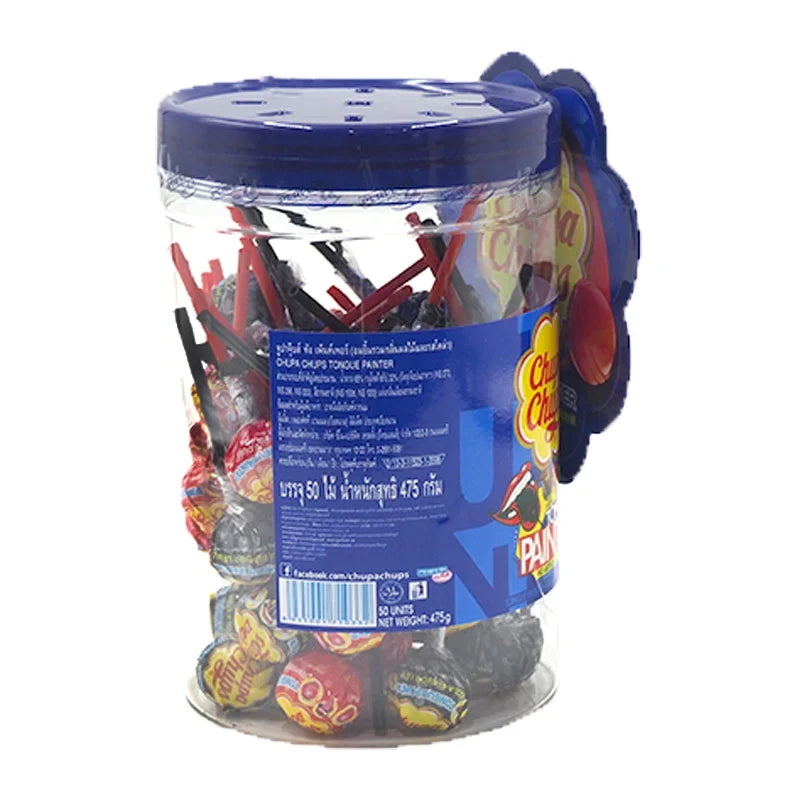Chupa Chups Tongue Paint 9.5g, colorful edible confectionery for fun and creative snack enjoyment.