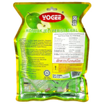 Yogee Apple Flavour Konjac Jelly snack in a clear cup, showing bright apple-colored jelly with a smooth texture.