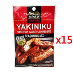 S & B Yakiniku seasoning mix with soy sauce powder in a 30.8g package, shown in a clear image of the dry grocery product.