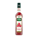 Mathieu Teisseire Raspberry Syrup 700ml bottle, clear plastic container with red raspberry-flavored syrup, for drinks and desserts