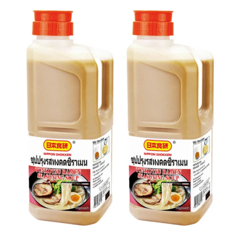 Nihon Shokken Tonkotsu Ramen Soup Thick Broth dry grocery, semi-processed ramen broth in package, Japanese-style ramen seasoning.