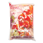 Sunshine Mixed Fruit Jelly 1kg dry grocery package featuring colorful assorted fruit-flavored jelly pieces in a transparent bag.