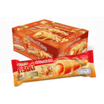GRINNY Thai TEA Coated Snack filled with cream, 15g, a crunchy dry grocery confectionery treat with tea flavor.