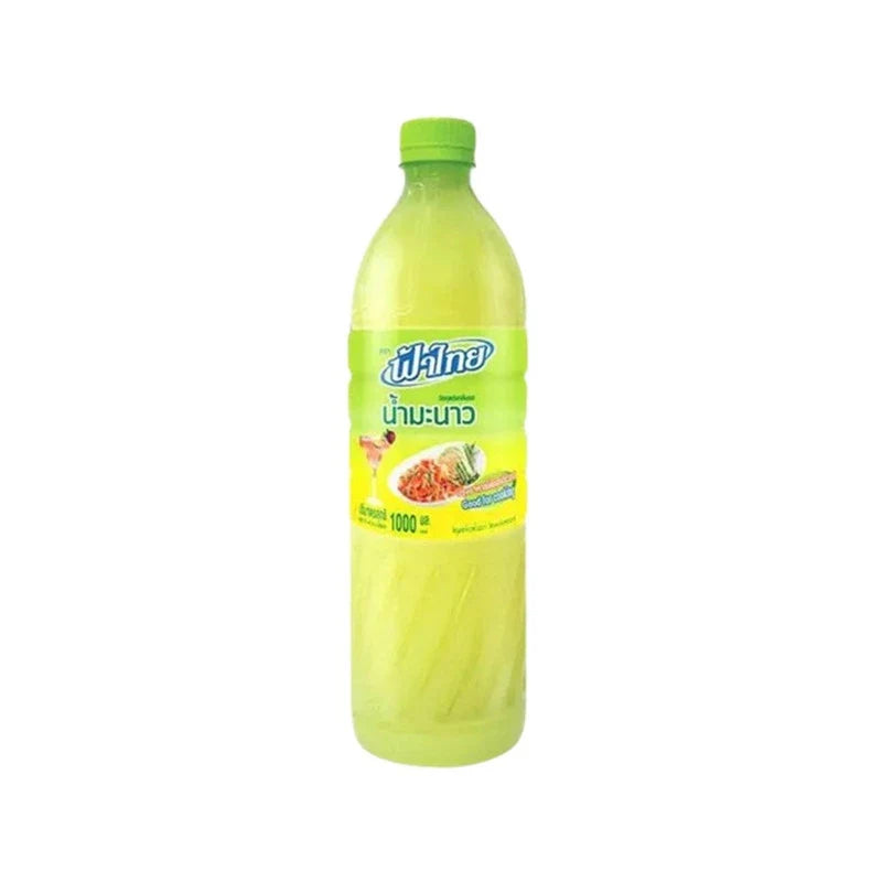 FATHAI Lime Juice 1L bottle, dry grocery product, clear view of the label and bottle shape on a neutral background.