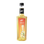 Lin Vanilla Flavor Syrup in dry grocery category, bottled container with clear label, ideal for flavoring beverages and desserts.