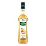 Matthieu Teisseire Pear Syrup bottle, 700ml, in a clear plastic container with a colorful label, suitable for drinks and desserts.