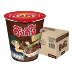 Kungking Instant Glass Noodles Thai Boat Noodle flavor cup, 65g, dry grocery product with clear plastic cup and noodles inside.