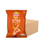 Lays Stax Spicy Lobster snack pack, 44g x48, showing colorful, crispy lobster-flavored potato chip stacks in a clear bag.