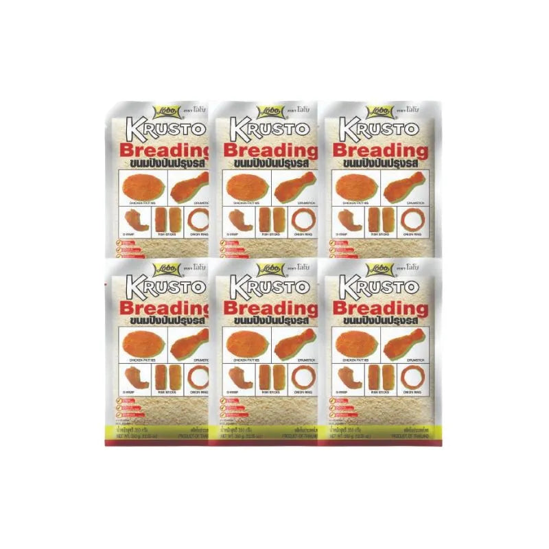 Lobo seasoned bread crumbs in a 350g package, dry grocery product, showing golden, crunchy crumbs perfect for cooking and baking