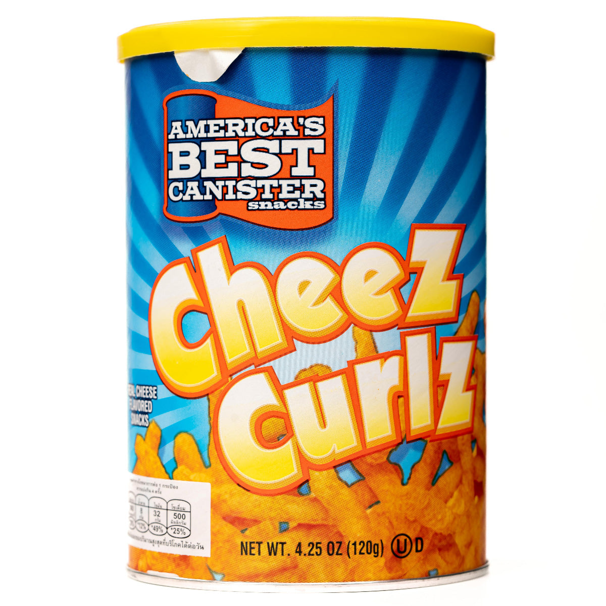 Abc Cheez Curls confectionery snacks in colorful packaging, showing crunchy cheese snack curls with a cheesy flavor.