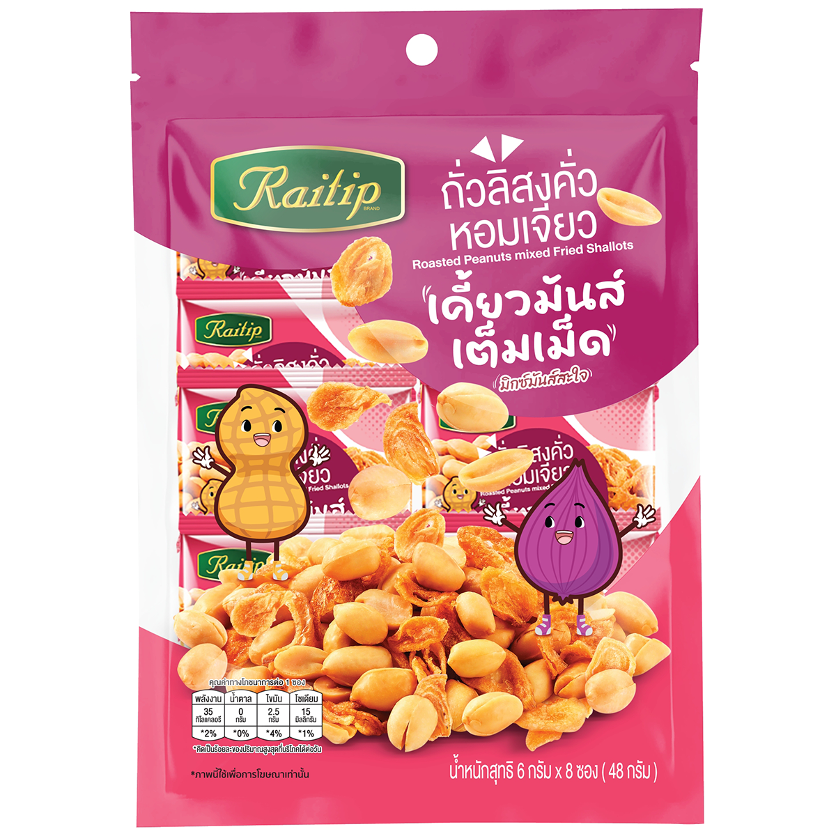 Raitip roasted peanuts mixed with fried shallots in a clear bowl, showcasing confectionery snack with crunchy textures.