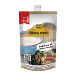 Pure Foods Japanese Style Sesame Ed Dipping Sauce in a clear glass bottle, ideal for Asian cuisine and salad dressings.