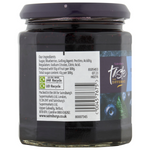 Sainsbury's Taste The Difference blueberry conserve jar with blue and purple jam inside, showcasing fresh blueberries.