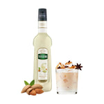 Mathieu Teisseire Almond Orgeat Syrup 700ml bottle, showcasing the clear plastic container and label with almond and almond syrup imagery.