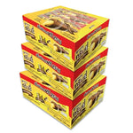 GRINNY chocolate-coated banana cream snacks, 15g x3 packs, dry grocery snack confectionery with a glossy chocolate exterior and banana filling.