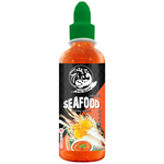 Bottle of Kai Seafood Dipping Sauce with label showing seafood and Asian-inspired design, for use as a grocery condiment.