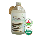 Organic Agrilife Virgin Coconut Oil bottle showing a clear label with a white cap on a light background