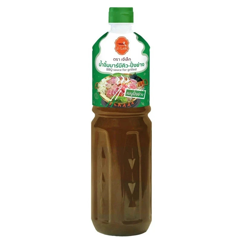 J-lek BBQ grilling sauce in a 1000g jar, suitable for dry grocery use, featuring rich, smoky flavor and bold seasoning