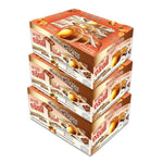 Grinny chocolate-coated snack filled with orange cream, 15g x 3, in a clear package showing the snack's chocolate and orange filling