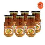 J-LEK Curry Powder Stir-fry Sauce bottle, 520g, dry grocery item with colorful label and transparent bottle showcasing the sauce