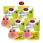 Sriwanna Gold dried guava with chili and salt, 40g pack, showing vibrant dried guava pieces seasoned with chili and salt.