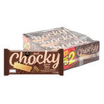 Chocky Cream Butter Chocolate Wafer 30g snack, showing crispy wafer layers coated in creamy chocolate from CHOCKY brand.