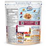 Calbee Frugra Fruit Granola Reduced Sugar package with fresh granola and dried fruit on a white background.