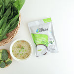Pure Grain Instant Porridge Vegetable Recipe 35g packet, dry grocery product with colorful vegetable ingredients visible.