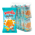 Makado Poppy Pop Potato Fries corn cheese flavor snack, 24g x12, crispy snack pack with vibrant packaging.