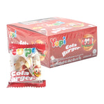 Yupi Gummy Cola Burger snack package, colorful gummy candies shaped like cola bottles and burgers, in a resealable bag.