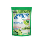 Fathai Lime Powder 400g in a clear plastic bag, showing bright green lime powder, used in cooking and flavoring.