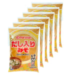 Marusan-ai Sanchan Dashi Iri Miso dry grocery package made with soybeans, featuring traditional Japanese miso product.
