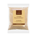 SiamSpice roasted ground rice in a 500g package, dry grocery product, showing the textured rice powder in a clear container.
