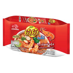 YUMYUM Jumbo Tom Yum Kung Flavour Instant Noodles, 63g pack, with dry noodles and seasoning in clear packaging