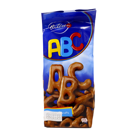 Bahlsen Abc Chocolate Biscuit, a crunchy confectionery snack with chocolate coating, displayed on a white plate.