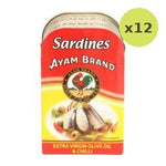 Ayam Sardines in Extra Virgin Olive Oil & Chilli 120g – 12 Packs