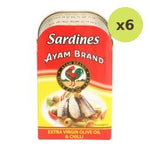 Ayam Sardines in Extra Virgin Olive Oil & Chilli 120g – 6 Packs