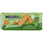 Misura Soia Crackers in a clear package, showcasing the soy-based confectionery snack with a colorful label.