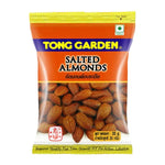 Tong Garden Salted Almonds in 35g snack packs, showing salted almonds in clear packaging with Tong Garden branding.