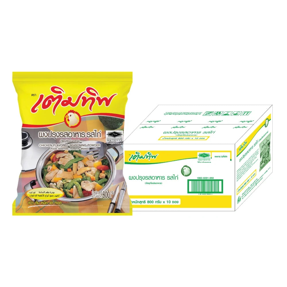 Termtip Chicken Flavor Seasoning Powder in an 800g pack, shown in a bulk package for dry grocery use.