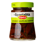 D'Amico Sundried Tomatoes Calabrian in a jar, showcasing vibrant, dried Calabrian sun-dried tomatoes for cooking and snacking.