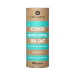 Olsson Seasalt Crystal in a 500g package, natural dry grocery salt with coarse crystals, ideal for seasoning and cooking.