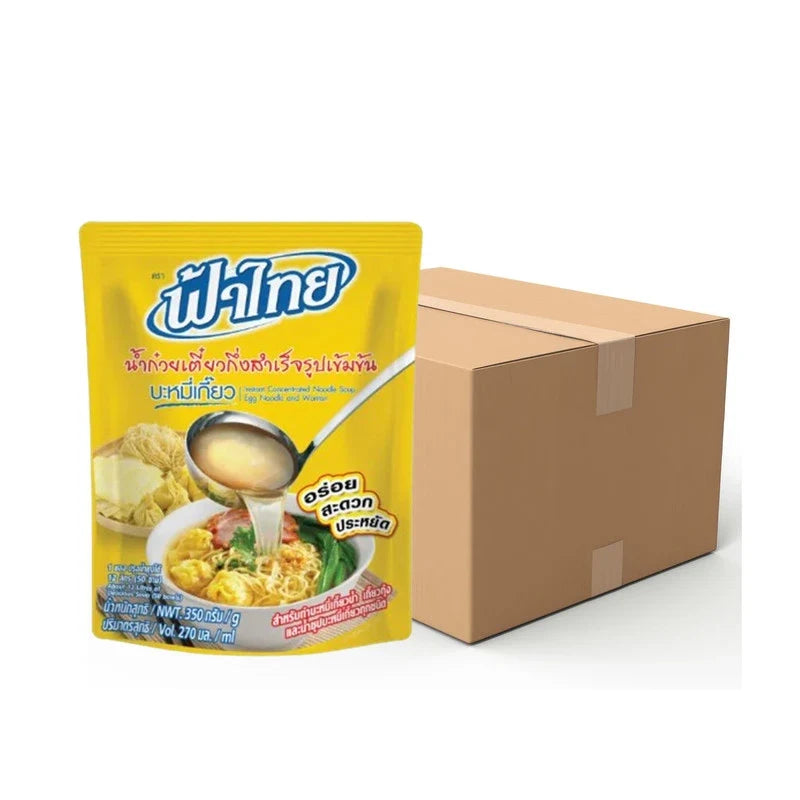 FATHAI Fathai Instant Concentrated Noodle Soup with Egg and Wonton, 350g package, dry grocery product, ready-to-eat Asian noodle soup